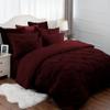 PG Beddings Pinch Pleated Bedding Comforter Sets for Queen Bed - 8 Pieces Pintuck Bed in a Bag, Wine Color, Comforters, Sheets, Bedskirt, Pillowcases & Shams - 24" Deep Pocket view 2