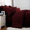 PG Beddings Pinch Pleated Bedding Comforter Sets for Queen Bed - 8 Pieces Pintuck Bed in a Bag, Wine Color, Comforters, Sheets, Bedskirt, Pillowcases & Shams - 24" Deep Pocket view 4
