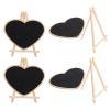 4pcs Vertical Blackboard Easel Chalkboard Wedding Sign Tabletop Writing Blackboard Heart Message Board Signs Chalkboard with Base Mini Child Crafts Sandwich Panel Wooden view 1