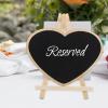 4pcs Vertical Blackboard Easel Chalkboard Wedding Sign Tabletop Writing Blackboard Heart Message Board Signs Chalkboard with Base Mini Child Crafts Sandwich Panel Wooden view 3