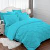 Epic Cotton Pinch Pleated Bedding Comforter Sets for Queen Bed - 8 Pieces Pintuck Bed in a Bag, Turquoise Blue Color, Comforters, Sheets, Bedskirt, Pillowcases & Shams - 24" Deep Pocket view 2