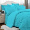 Epic Cotton Pinch Pleated Bedding Comforter Sets for Queen Bed - 8 Pieces Pintuck Bed in a Bag, Turquoise Blue Color, Comforters, Sheets, Bedskirt, Pillowcases & Shams - 24" Deep Pocket view 3