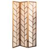 Benjara 3 Panel Screen with Jute Linen Fabric and Wooden Frame view 1
