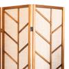 Benjara 3 Panel Screen with Jute Linen Fabric and Wooden Frame view 2