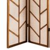 Benjara 3 Panel Screen with Jute Linen Fabric and Wooden Frame view 4