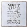 Aihesui Wood Sign Hanging Wall Decoration Farmhouse Moms Shit List Wall Art for Living Room Kitchen Batheroom Bedroom Office School 12x12inch view 1