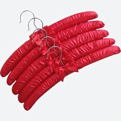 10pcs Satin Padded Hanger Silk Wrapped Clothes Hanger Clothes Hanging Silver Hook Sponge Hangers Clothes Shop Display Hangers (14,38cm)