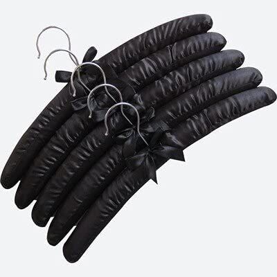 10pcs Satin Padded Hanger Silk Wrapped Clothes Hanger Clothes Hanging Silver Hook Sponge Hangers Clothes Shop Display Hangers (17,38cm)