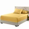 Fitted Sheet King XL 18 Inch Deep Pocket Long Staple Cotton 800 Thread Count 1 Fitted Sheet Only Soft Breathable Sateen Weave Elastic All Around The Mattress Gold Solid view 1