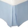 Cotton Park Genuine 600 Thread Count 100% Pima Cotton Split Corner Bed Skirt/Dust Ruffle with 14" Drop Length Striped Pattern (Queen, Light Blue) Machine Washable & Long Lasting view 1