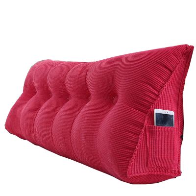 Bed Backrest Pillow Headboard 31x8x20in, Wedge Pillow for Bed Sleeping, Backrest for Sitting in Bed Extra Large, Triangular Reading Pillow Large, Corduroy with Zipper, for Bed Sofa Couch