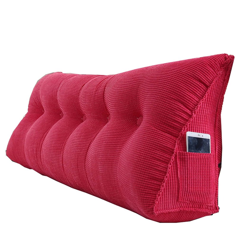 Bed Backrest Pillow Headboard 18x8x20in, Wedge Pillow for Bed Sleeping, Backrest for Sitting in Bed Extra Large, Triangular Reading Pillow Large, Corduroy with Zipper, for Bed Sofa Couch