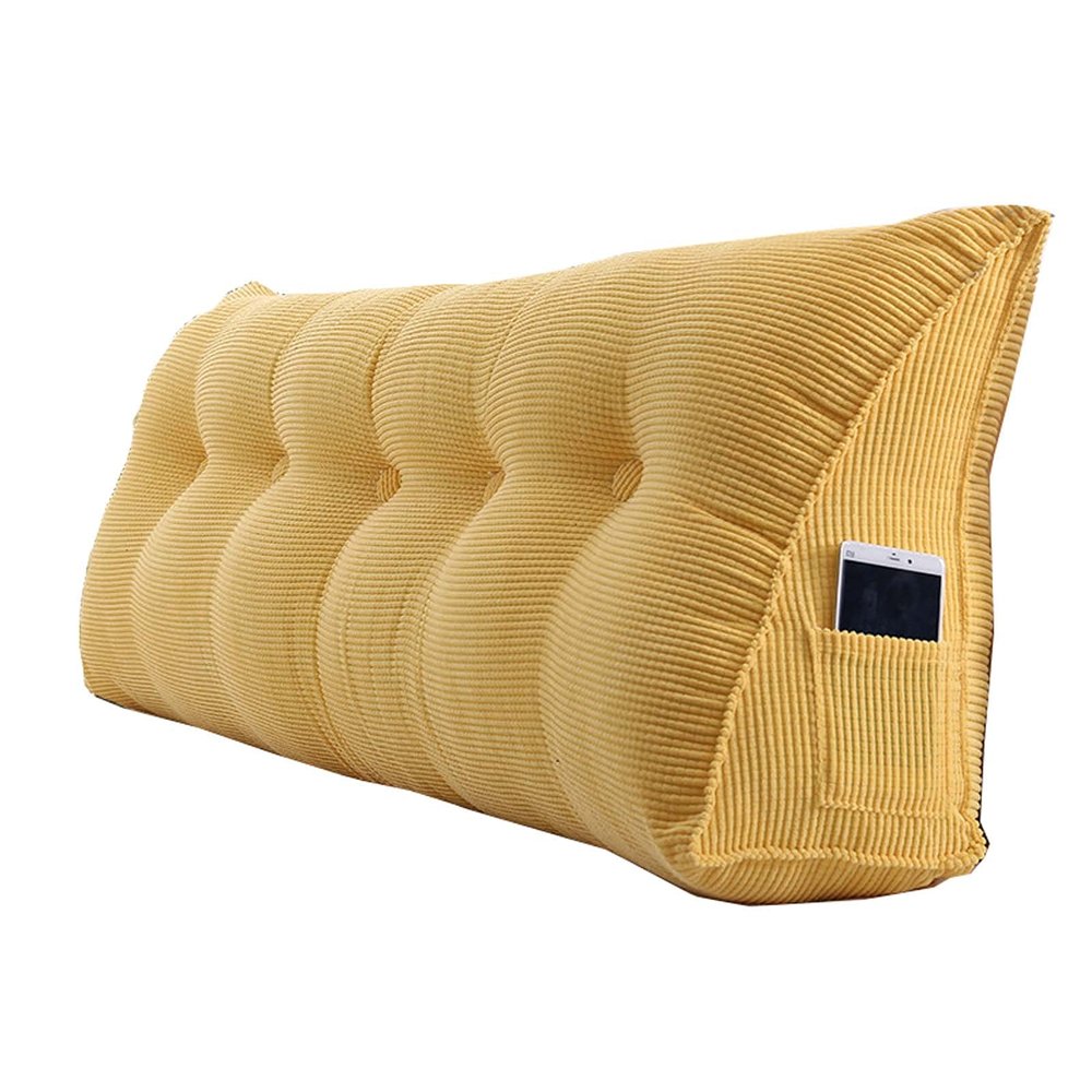 Bed Backrest Pillow Headboard 24x8x20in, Wedge Pillow for Bed Sleeping, Backrest for Sitting in Bed Extra Large, Triangular Reading Pillow Large, Corduroy with Zipper, for Bed Sofa Couch