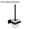 Black Bathroom Hardware Set 304 Stainless Steel Towel Rack Toilet Paper Holder Liquid Soap Holder Towel Bar 10 Choice,toilet brush,as shown view 2