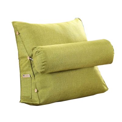 Backrest for Bed Sitting 18x18x8in, Backrest Pillow for Dorm, Bed Backrest Cushion with Zipper, Positioning Back Support Bolster, Triangular Reading Pillow Pad, for Bed Sofa Couch