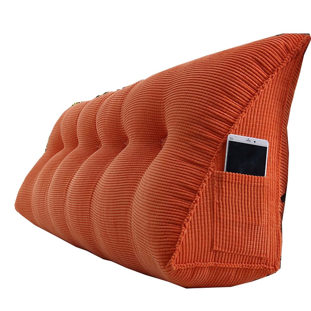 Bed Backrest Pillow Headboard 31x8x20in, Wedge Pillow for Bed Sleeping, Backrest for Sitting in Bed Extra Large, Triangular Reading Pillow Large, Corduroy with Zipper, for Bed Sofa Couch