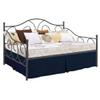 Kings Loft Twin Size Tailored Pleated Daybed Skirt 100% Egyptian Cotton 800 TC, 15 Inch Deep Pocket with Split Corners for Day Beds, Easy Fit, Three Side Coverage, Solid Navy Blue view 1