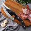 Boning Knife, 6 Inch Meat Cleaver Boning Knife 5Cr15 Stainless Steel Outdoor Hunting Butcher Knife Kitchen Knife Meat Cleaver BY ZZYY (Color : B BlackLeather Cover) view 4