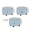 YSLJW Round Stretch Footstool Cover Solid Color Bedroom Furniture Footstool Protect Covers (Color : NavyBlue, Size : Small) view 2