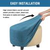 YSLJW Round Stretch Footstool Cover Solid Color Bedroom Furniture Footstool Protect Covers (Color : NavyBlue, Size : Small) view 4