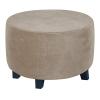YSLJW Round Stretch Footstool Cover Solid Color Bedroom Furniture Footstool Protect Covers (Color : Taupe, Size : Small) view 1