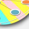 DesignQ Mid-Century Modern Wall Clock 'Memphis Retro Neon Pattern' Yellow Round Wall Clock for Kitchen Decor view 3