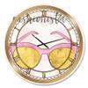 DesignQ Glam Wall Clock 'Fashion Glam Accessories Pink' Glam Large Wall Clock for Living Room Decor view 1