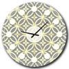 DesignQ Mid-Century Modern Wall Clock 'Retro Ornamental Pattern II' Green Round Wall Clock for Living Room Decor view 1