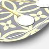 DesignQ Mid-Century Modern Wall Clock 'Retro Ornamental Pattern II' Green Round Wall Clock for Living Room Decor view 3