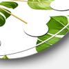 DesignQ Mid-Century Modern Wall Clock 'Tropical Palm Leaves II' Green Round Wall Clock for Home Decor view 3