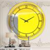 DesignQ Modern Wall Clock 'Grey and Yellow Blue Abstract IX' Abstract Large Wall Clock for Living Room Decor view 1