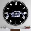 DesignQ Modern Wall Clock 'Exotic Car GTR' Black Round Wall Clock for Home Decor view 2