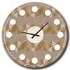 DesignQ Mid-Century Modern Wall Clock 'Retro Square Design VI' Brown Round Wall Clock for Office Decor view 1