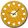 DesignQ Mid-Century Modern Wall Clock 'Sedge Texture Background' Yellow Round Wall Clock for Bedroom Decor view 1