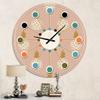 DesignQ Mid-Century Modern Wall Clock 'Pineapple Summer Bliss VII' Pink Round Wall Clock for Kitchen Decor view 2