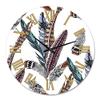 DesignQ Bohemian & Eclectic Wall Clock 'Colourful Boho Feather Set V' Animals Large Wall Clock for Bedroom Decor view 2