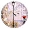 DesignQ French Country Wall Clock 'Love in Paris V' Beige Round Wall Clock for Living Room Decor view 1