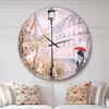 DesignQ French Country Wall Clock 'Love in Paris V' Beige Round Wall Clock for Living Room Decor view 2