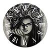 DesignQ Portrait of A Young Lady with Flowers III  Modern People Wall Clock, Large Decorative Wall Clock for Home & Bedroom Dcor view 2