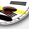 DesignQ Mid-Century Modern Wall Clock 'in and Out' Modern Large Wall Clock for Home Decor view 3