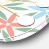 DesignQ Mid-Century Modern Wall Clock 'Retro Abstract Flower Design III' Blue Round Wall Clock for Living Room Decor view 3