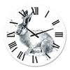 DesignQ Farmhouse Wall Clock 'Monochrome Portrait of Rabbit' Animals Large Wall Clock for Living Room Decor view 2