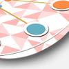DesignQ Mid-Century Modern Wall Clock 'Abstract Geometric Pattern, Patchwork Quilting' Pink Round Wall Clock for Living Room Decor view 3