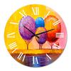 DesignQ Modern Wall Clock 'Autumn Fantasy Trees I' Landscape & Nature Large Wall Clock for Kitchen Decor view 2