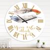 DesignQ Bohemian & Eclectic Wall Clock 'Two Feathers Your Vibe Attracts Your Tribe' Animals Large Wall Clock for Office Decor view 1