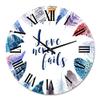 DesignQ Bohemian & Eclectic Wall Clock 'Boho Feathers with Inspiring Quote' Animals Large Wall Clock for Kitchen Decor view 2