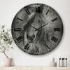 DesignQ Farmhouse Wall Clock 'Farmhouse Horse IV' Animals Large Wall Clock for Kitchen Decor view 1