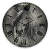 DesignQ Farmhouse Wall Clock 'Farmhouse Horse IV' Animals Large Wall Clock for Kitchen Decor view 2