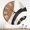 DesignQ Modern Wall Clock 'Abstract Shapes in Terracotta and Ivory Shapes III' Abstract & Fractals Large Wall Clock for Kitchen Decor view 1