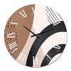 DesignQ Modern Wall Clock 'Abstract Shapes in Terracotta and Ivory Shapes III' Abstract & Fractals Large Wall Clock for Kitchen Decor view 2